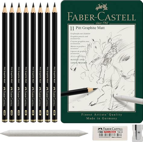 Amazon Faber Castell Pitt Graphite Matte Pencil Set Metal Tin Of