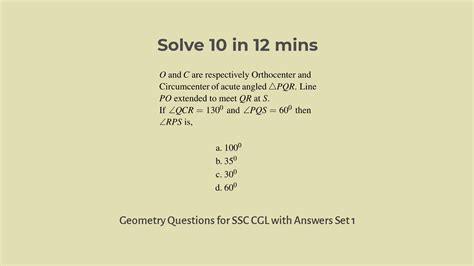 Geometry Problems For Ssc Cgl With Answers Set Suresolv