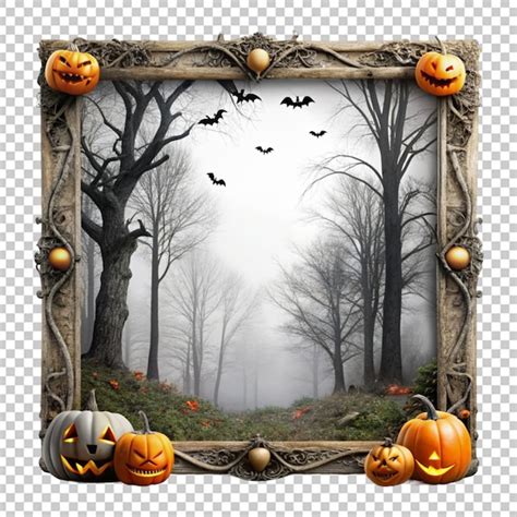 Eerie forest Halloween frame | Premium AI-generated PSD