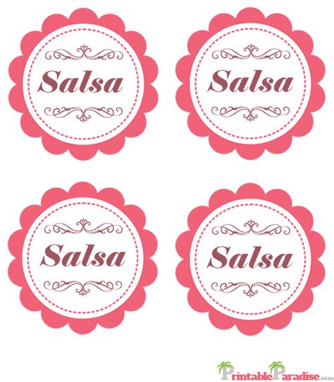 Printable Salsa Canning Jar Labels