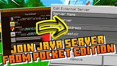 How To Join Any Java Server From Minecraft Pe And Bedrock Join Java