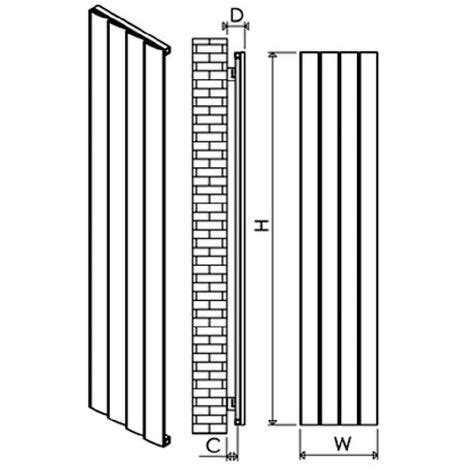 Carisa Step Aluminium Vertical Designer Radiator Mm X Mm