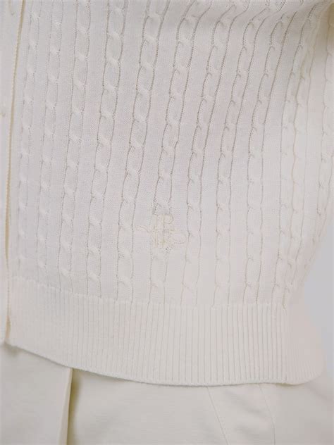 Jk Slim Cable Knit Cardigan White Eternal Journey