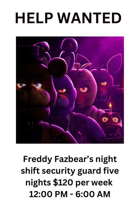 Fnaf Movie Poster By Purplefigurefnaf69 On Deviantart