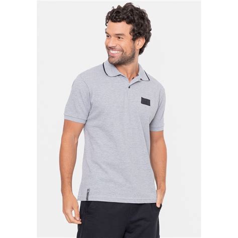 Camisa Polo Starter Piquet Cinza Mescla Urbane