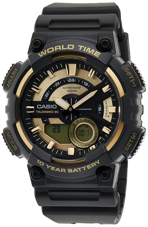 Casio Youth-Combination Analog-Digital Gold Dial Men's Watch-AEQ-110BW ...