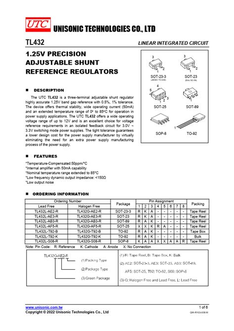 TL432 Datasheet Pdf UTC