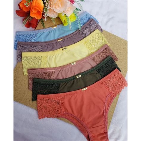 Kit Calcinhas Cris Lateral De Renda Lingerie Calcinha Feminina