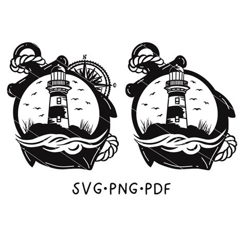 Anker SVG Leuchtturm SVG Maritim Clipart Maritim SVG Etsy De