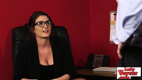 Spex Babe Watches Femdom Loser Wank