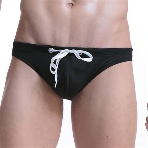 Men Solid Color Drawstring Sexy Low Waist Bikini Briefs Swimwear Swimming Trunk Walmart