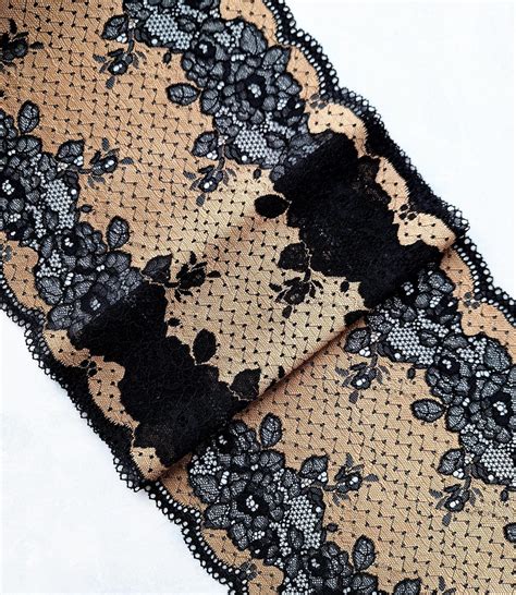 Vintage Gold Stretch Lace Trim Wide Elastic Lace Fabric Wedding Lingerie Lace Width Cm