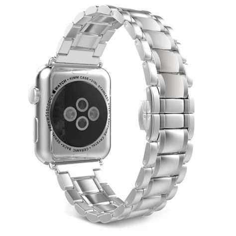 Stainless Steel Apple Watch Strap Full Silver Thelisl London