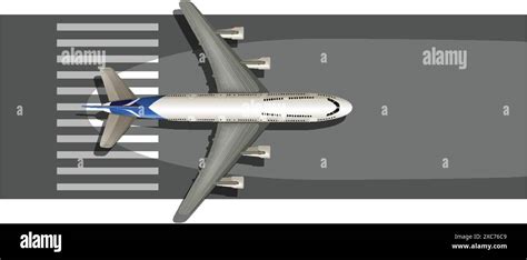 Top view of airplane on runway Stock Vector Image & Art - Alamy