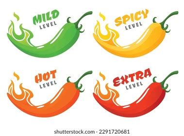 Spicy Level Hot Chili Pepper Icons Stock Vector Royalty Free Shutterstock