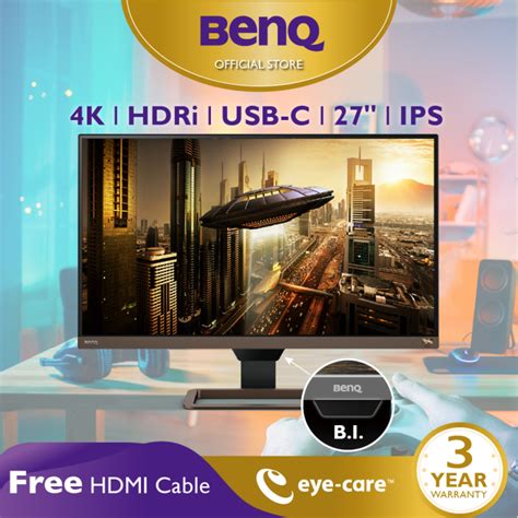 Benq Ew2780u 27 4k Ips Hdri Usb C Eye Care Multimedia Gaming Monitor