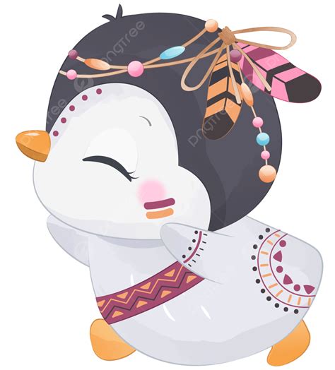 Penguins Cute Vector Design Images, Tribal Series Cute Little Penguin