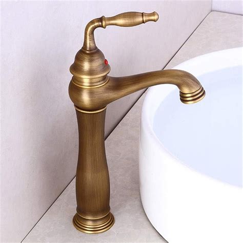 Ll Copper Gold Basin Faucet Hot And Cold Water Mixer Rotary Antique Table Wash Basin Bathroom