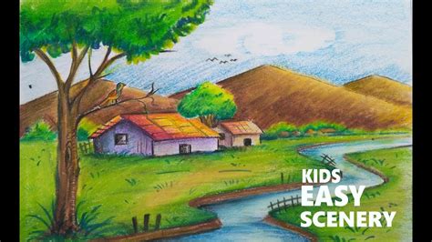 Easy Scenery Drawing For Kids at PaintingValley.com | Explore ...