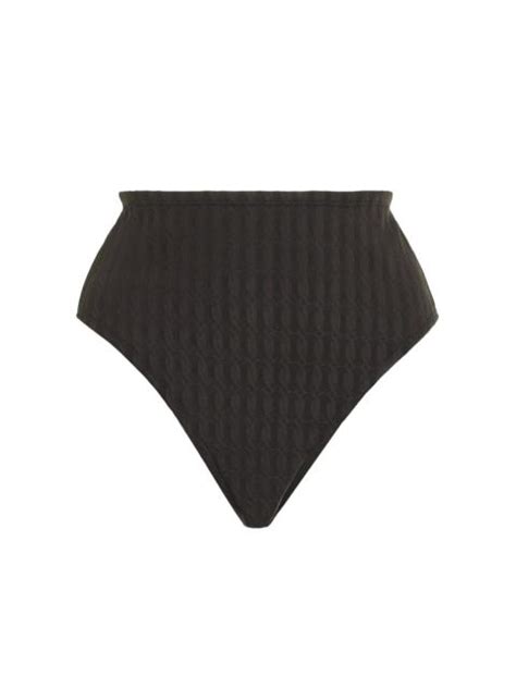 By Malene Birger Seabay High Waisted Monogram Jacquard Bikini Bottom