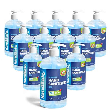 Buy 12 X 500ml Instant Hand Sanitiser Gel Pump Multipack From Handsafe