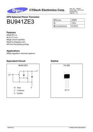 BU941Z Datasheet, Equivalent, Cross Reference Search. Transistor Catalog