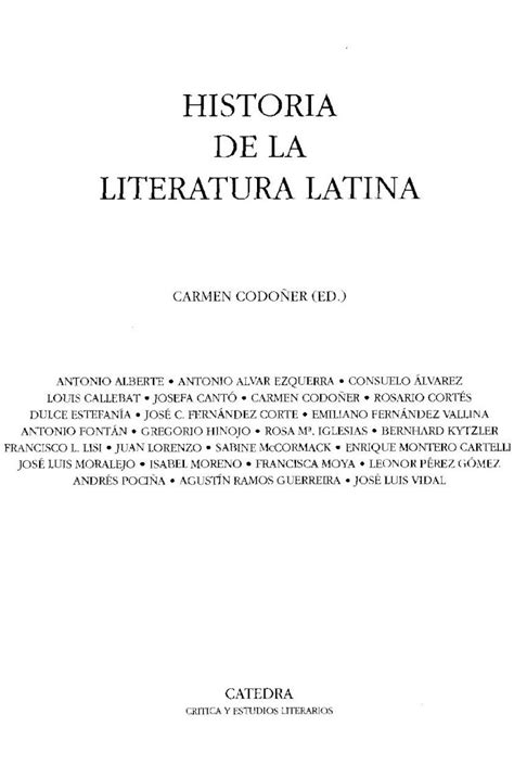 Pdf Historia De La Literatura Latina Carmen Codoñer Dokumen Tips