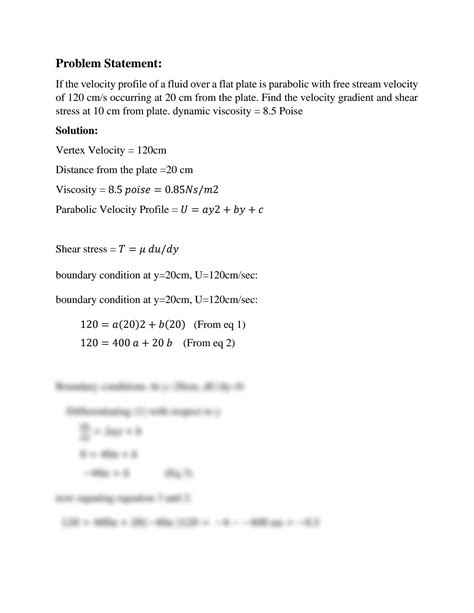 SOLUTION: Velocity gradient calculation - Studypool