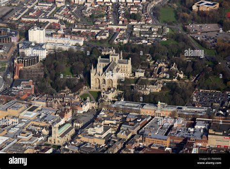 Aerial View Of Peterborough Cathedral Stock Photo Alamy
