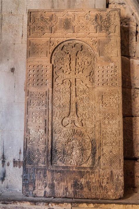 Stone Cross Khachkar At Noravank Monastery Complex In Armen Stock