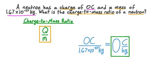 Question Video Calculating The Charge To Mass Ratio Of A Neutron Nagwa