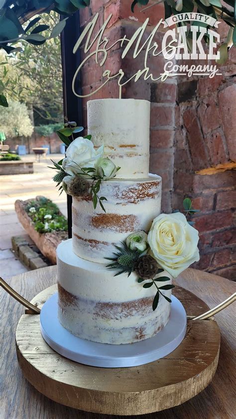 Semi Naked Wedding Cake Elegant And Trendy Dessert Ideas 2024