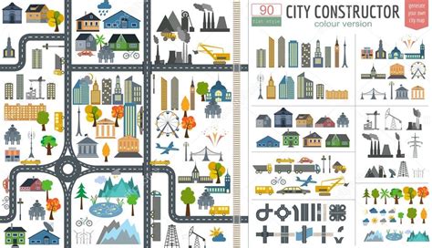 City map generator. City map example. Elements for creating your — Stock Vector © A7880S #69538897