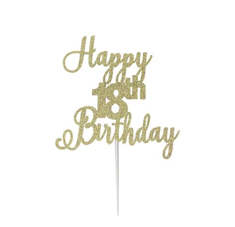 Buy LissieLou Happy 18th Birthday Cake Topper In Pretty Glitter Card