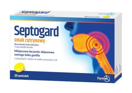 Septogard 3 mg smak cytrynowy | Lek | Ból gardła | Przeziębienie i ...