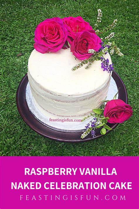 Raspberry Vanilla Naked Celebration Cake Feasting Is Fun