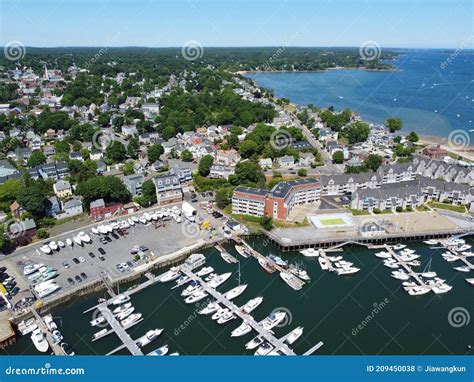 Beverly Port Marina Aerial View Beverly Massachusetts Usa Stock