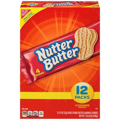 Nutter Butter Peanut Butter Sandwich Cookies 12 Packs 4 Cookies Per Pack