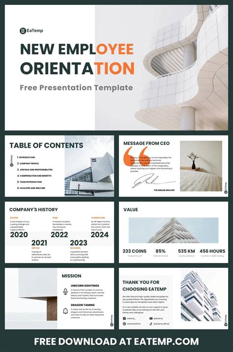 Free New Employee Orientation PowerPoint Presentation Template - EaTemp