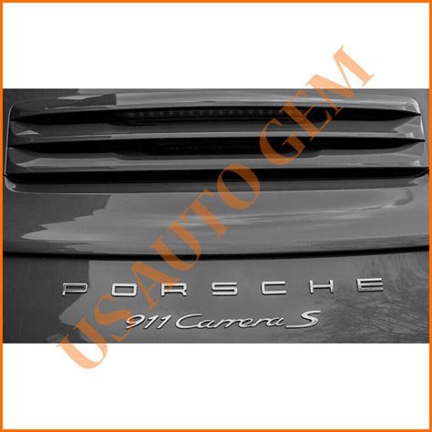 4PCS Chrome Porsche 911 Carrera S Letters Rear Badge Emblem Deck Lid