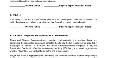 Soccer Player Contract Form ≡ Fill Out Printable Pdf Forms Online