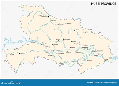 Map Of Central China S Hubei Province China Stock Illustration