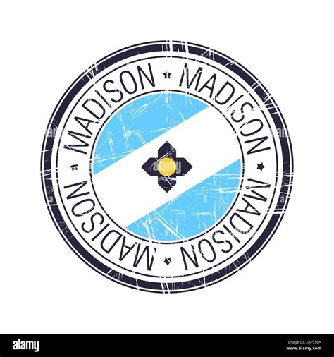 City Of Madison Postal Rubber Stamp Vector Object Over White