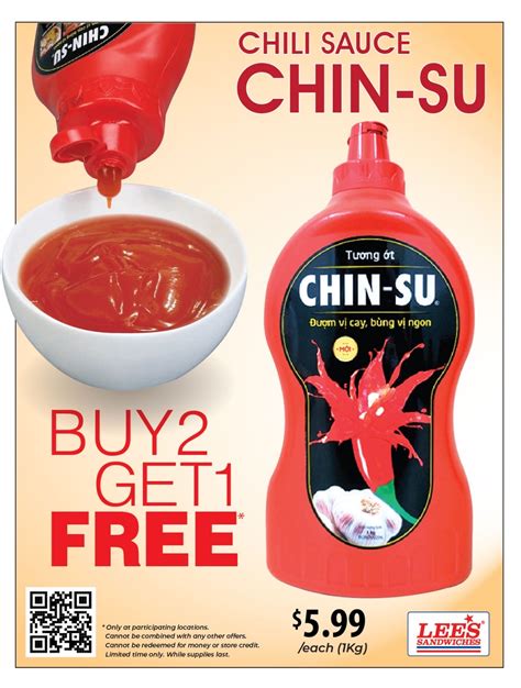 Buy Get Chinsu Chili Hot Sauce Kg Bottle At Participating Locations Lees Sandwiches