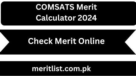 Comsats Merit Calculator 2024