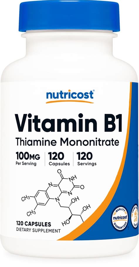 Nutricost Vitamin B Thiamin Mg Capsules Vitacost