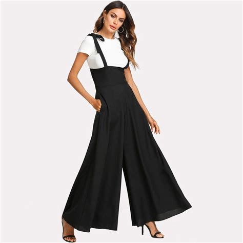 Women S Autumn High Waist Sleeveless Loose Jumpsuit Work Wear Women