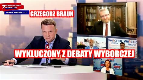 CENZURA Grzegorz Braun WYKLUCZONY Z DEBATY Wyborczej RADIA ZET