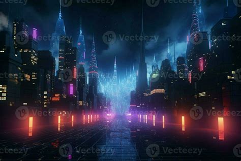 Ai Generated Dynamic Cyberpunk City Concept D Render Reveals