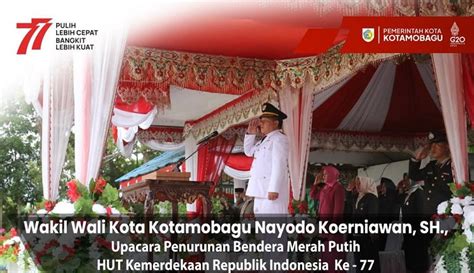 Wali Kota Tatong Bara Pimpin Upacara Peringatan Hut Ri Ke Tahun